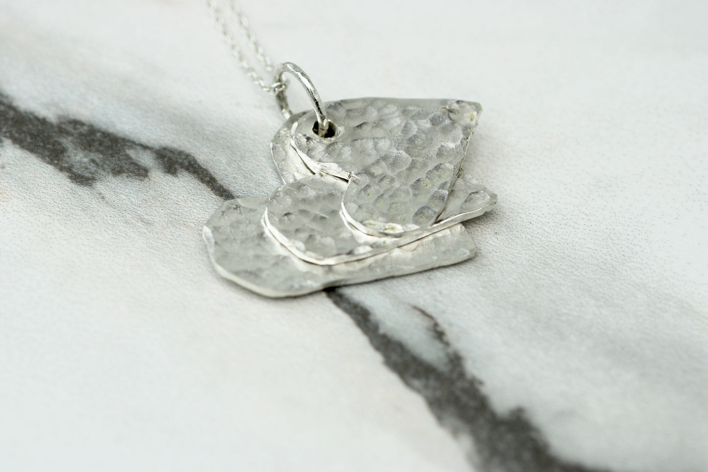 Personalised Family Necklace – Eco Silver Linked Hearts