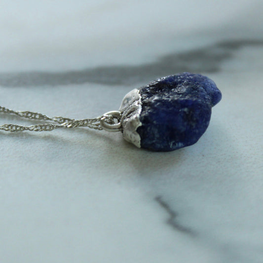 Raw Sapphire Pendant Louella Jewellery