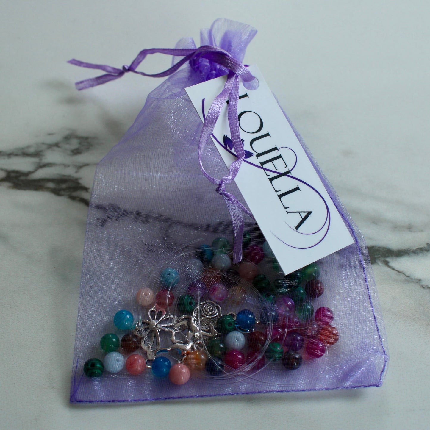 Children’s Jewellery Making Kit – Makes Two Gemstone Bracelets or One Necklace Louella Jewellery
