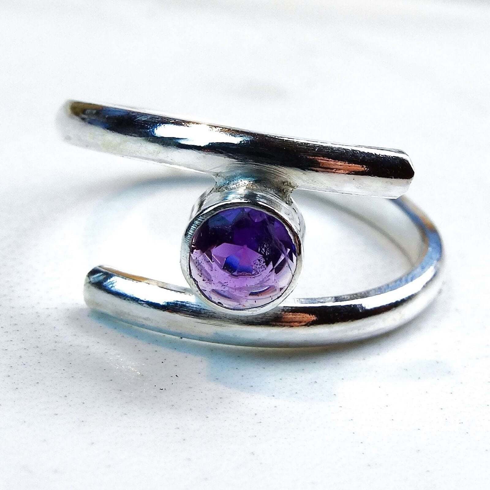 Adjustable amethyst shop ring
