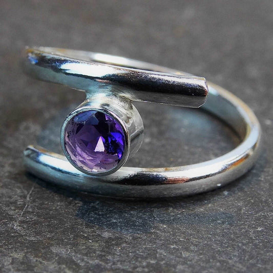 Amethyst adjustable ring - February birthstone | Ring | Louella Jewellery