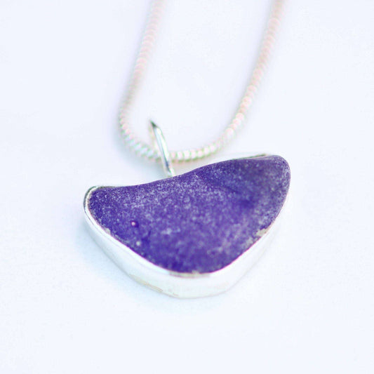 Blue sea glass pendant | Necklace | Louella Jewellery