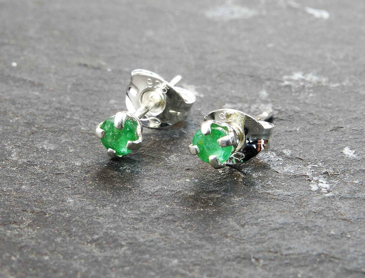 Emerald stud earrings - May birthstone | Earrings | Louella Jewellery