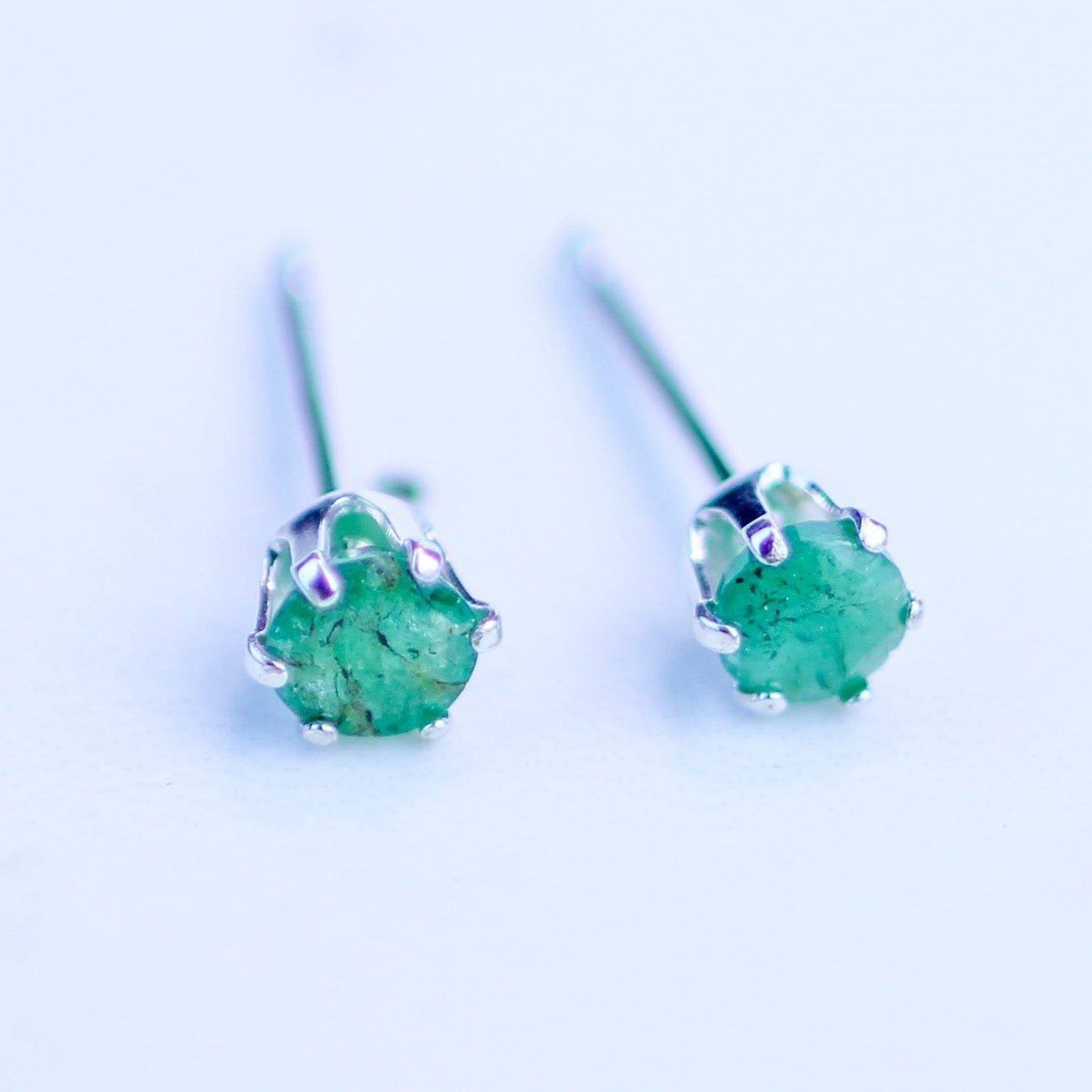 Emerald stud earrings - May birthstone | Earrings | Louella Jewellery