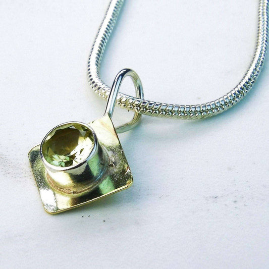 Gold pendant - lemon quartz necklace | Necklace | Louella Jewellery