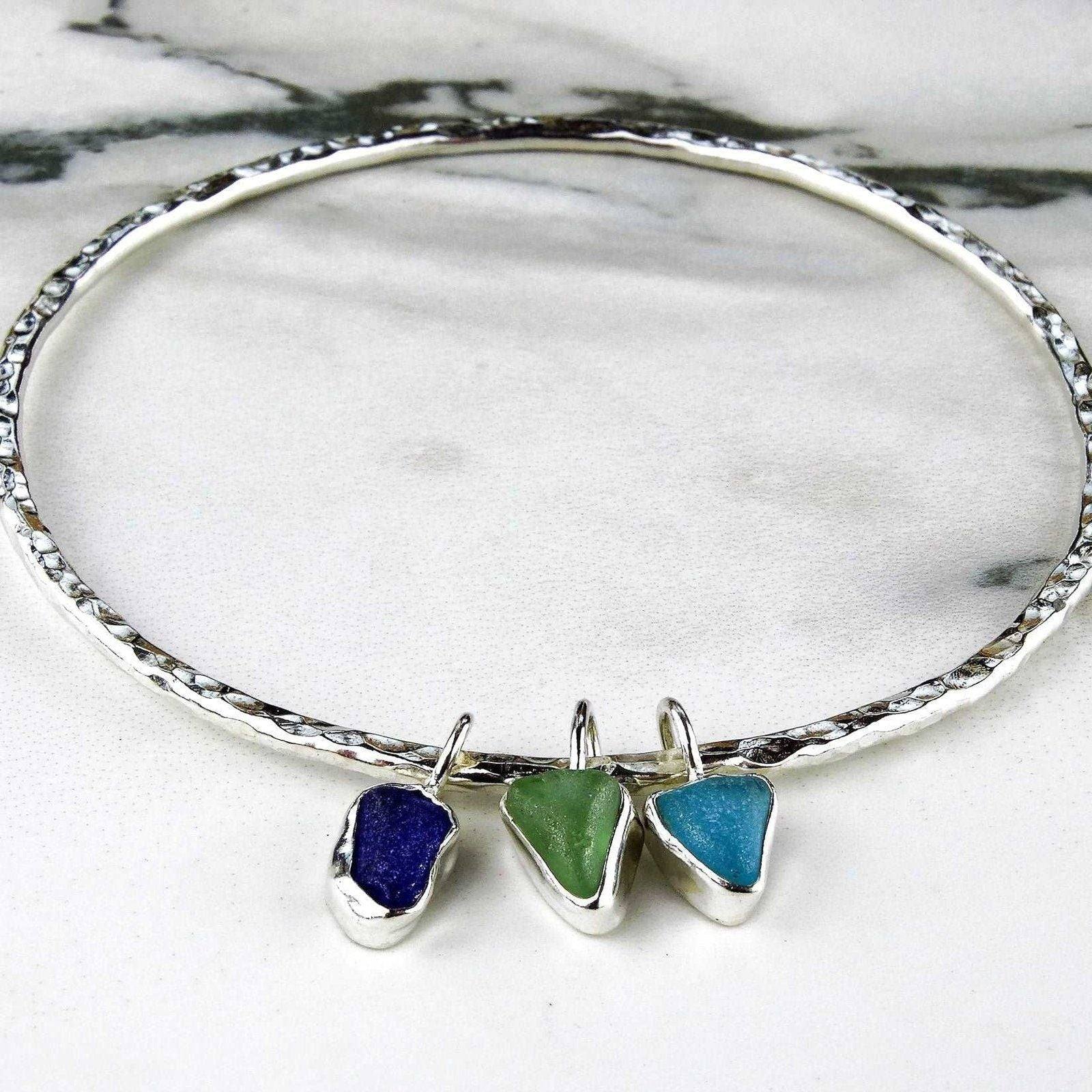 Sea glass bangle sale