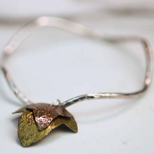Ivy leaf bangle sterling silver | Bangles | Louella Jewellery