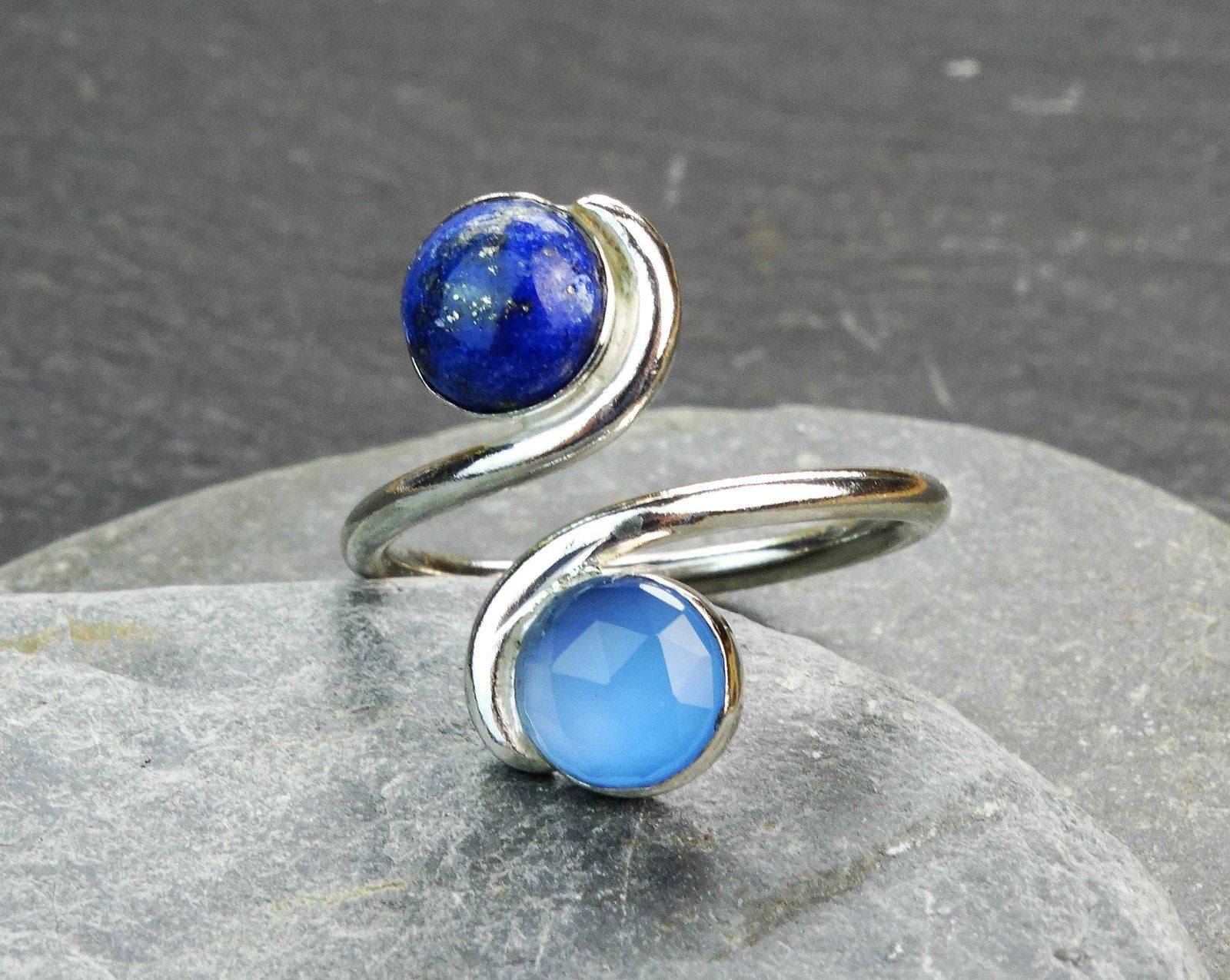 Blue gemstone adjustable ring | Ring | Louella Jewellery