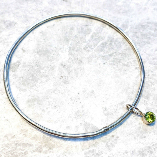 Peridot bangle - August birthstone | Louella Jewellery