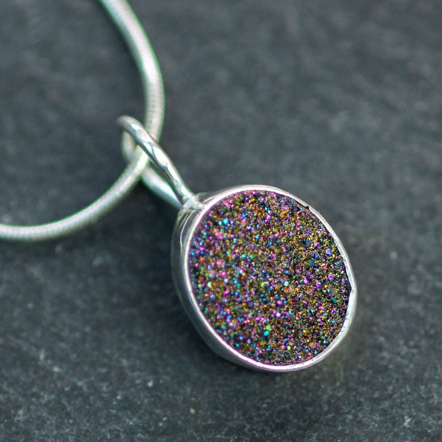 Rainbow druzy pendant | Louella Jewellery