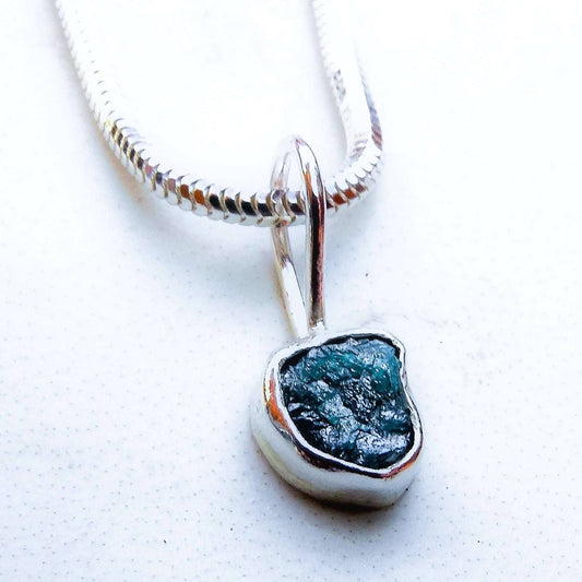 Raw blue diamond pendant | Louella Jewellery