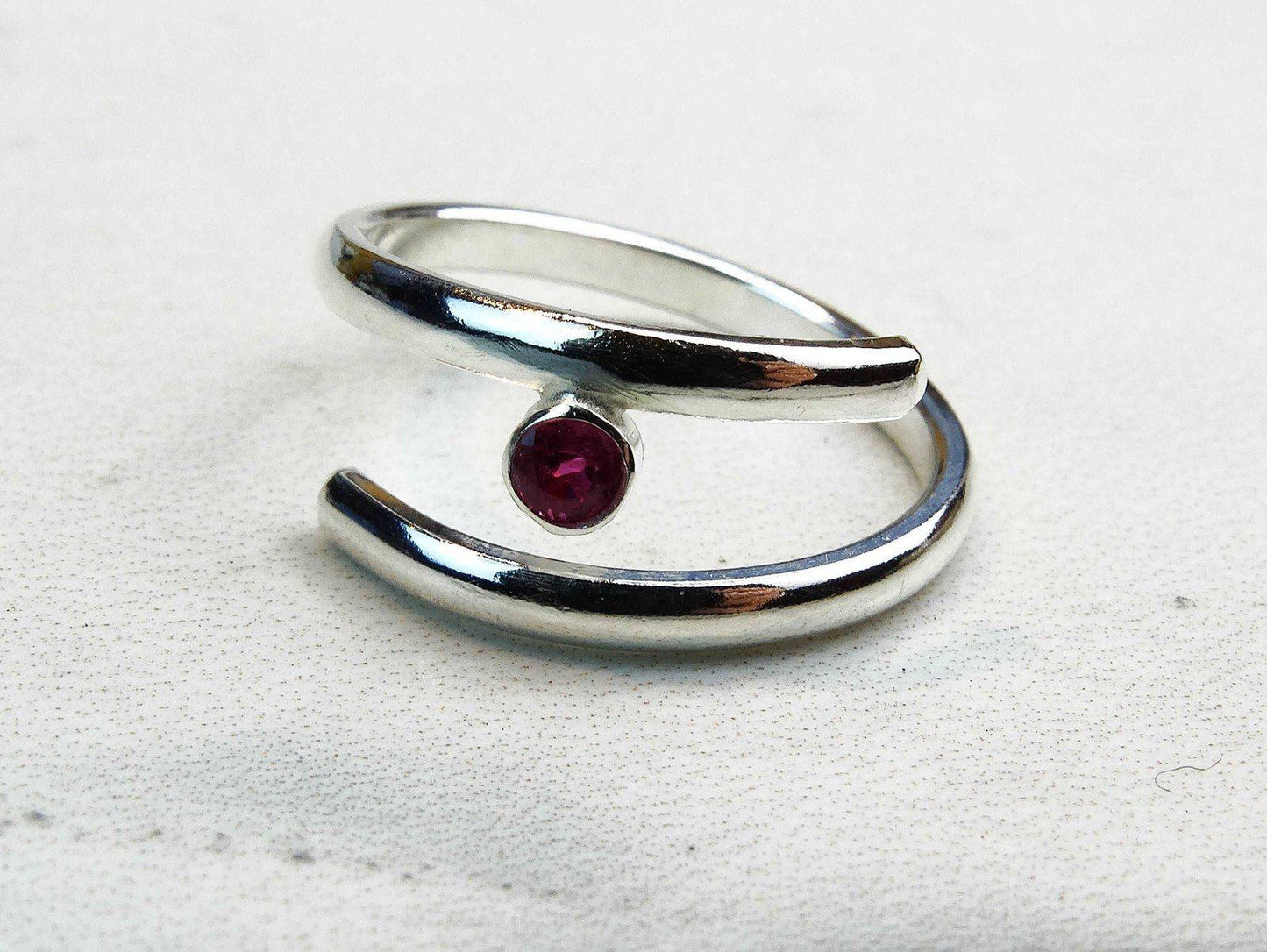 Ruby adjustable ring - July birthstone | Ring | Louella Jewellery