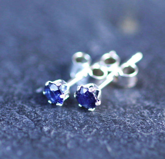 Sapphire stud earrings - September birthstone | Earrings | Louella Jewellery