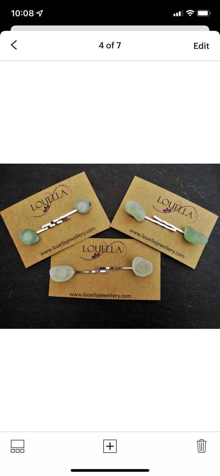 Sea glass hair slides | Louella Jewellery