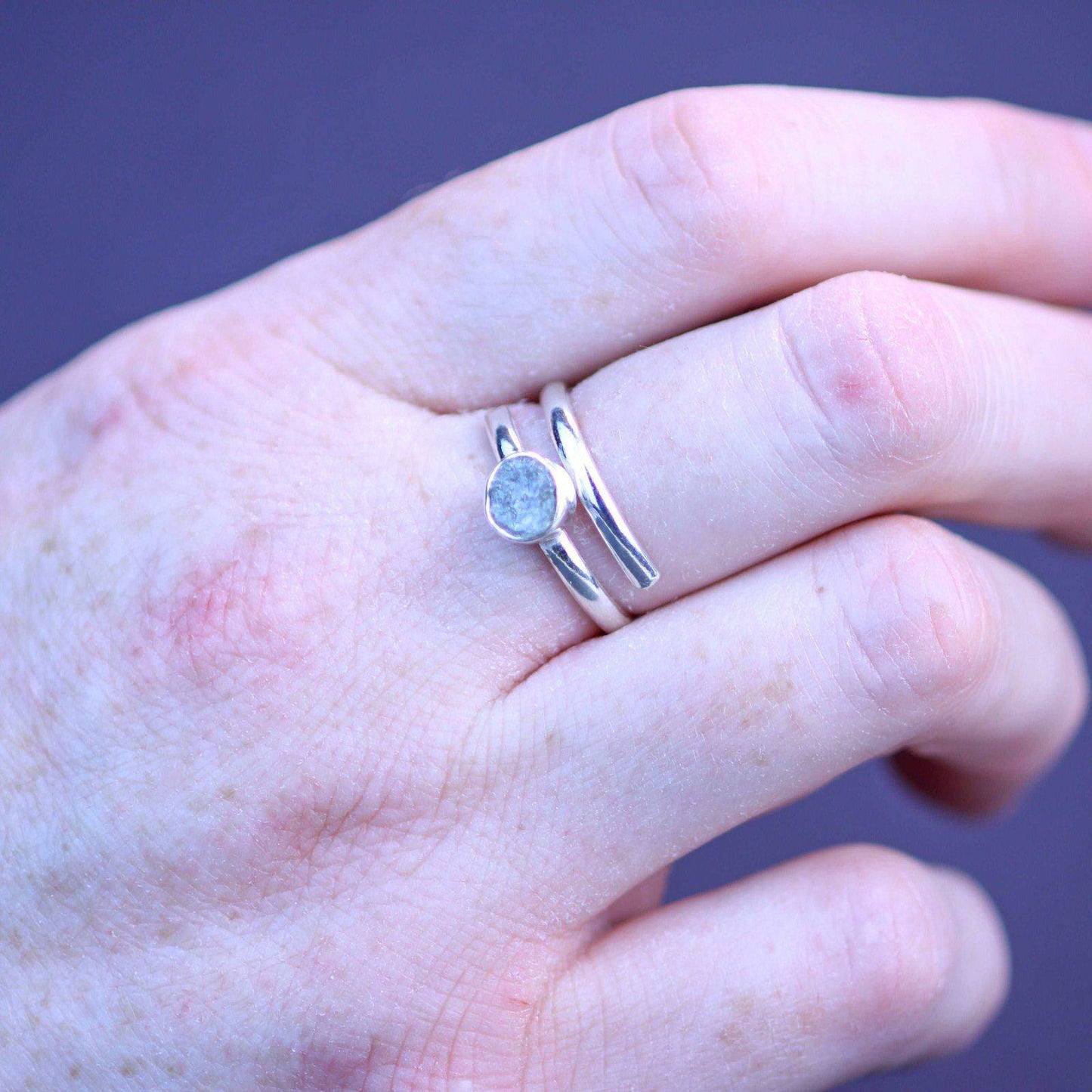 Silver raw diamond ring | Ring | Louella Jewellery