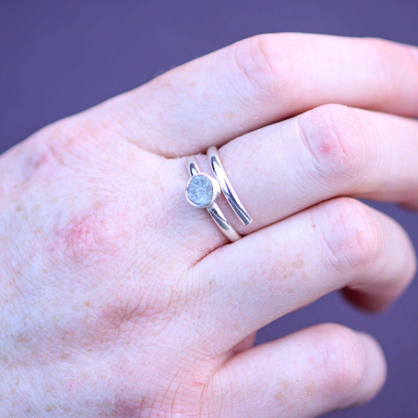 Silver raw diamond ring | Ring | Louella Jewellery