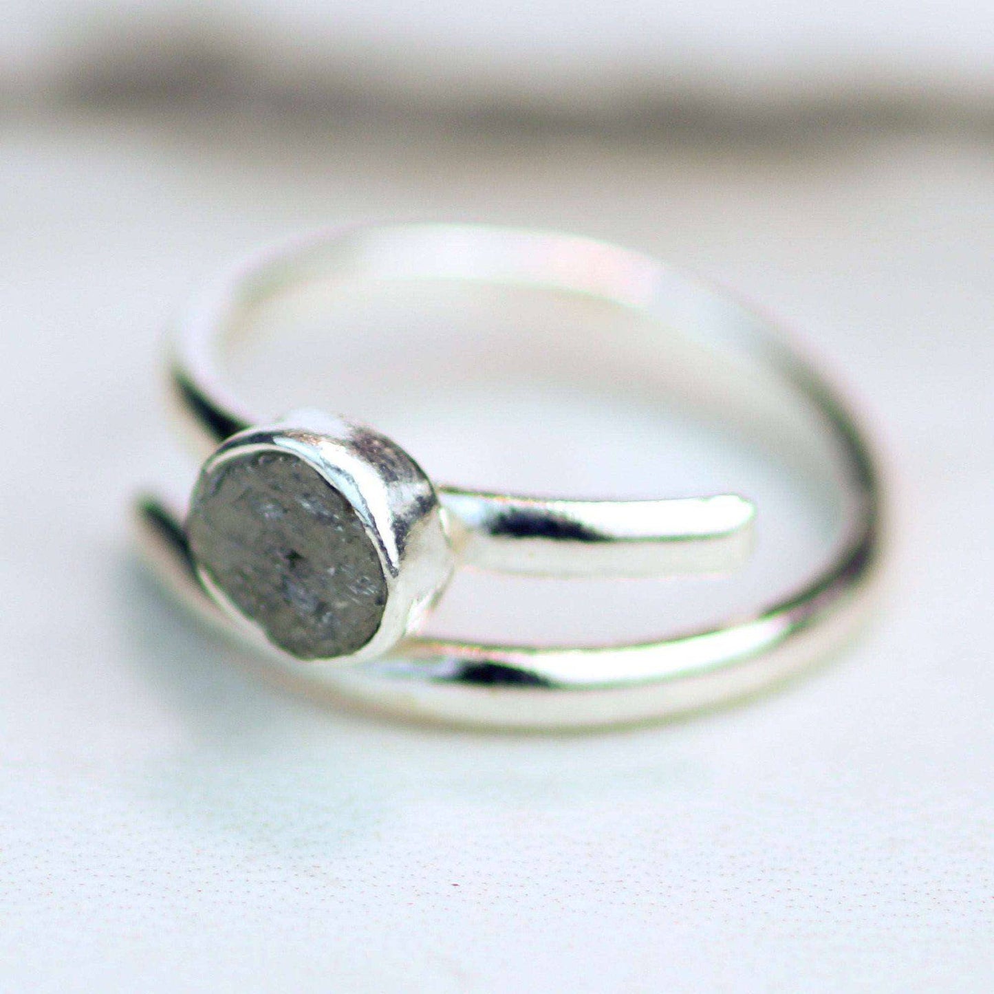 Silver raw diamond ring | Ring | Louella Jewellery