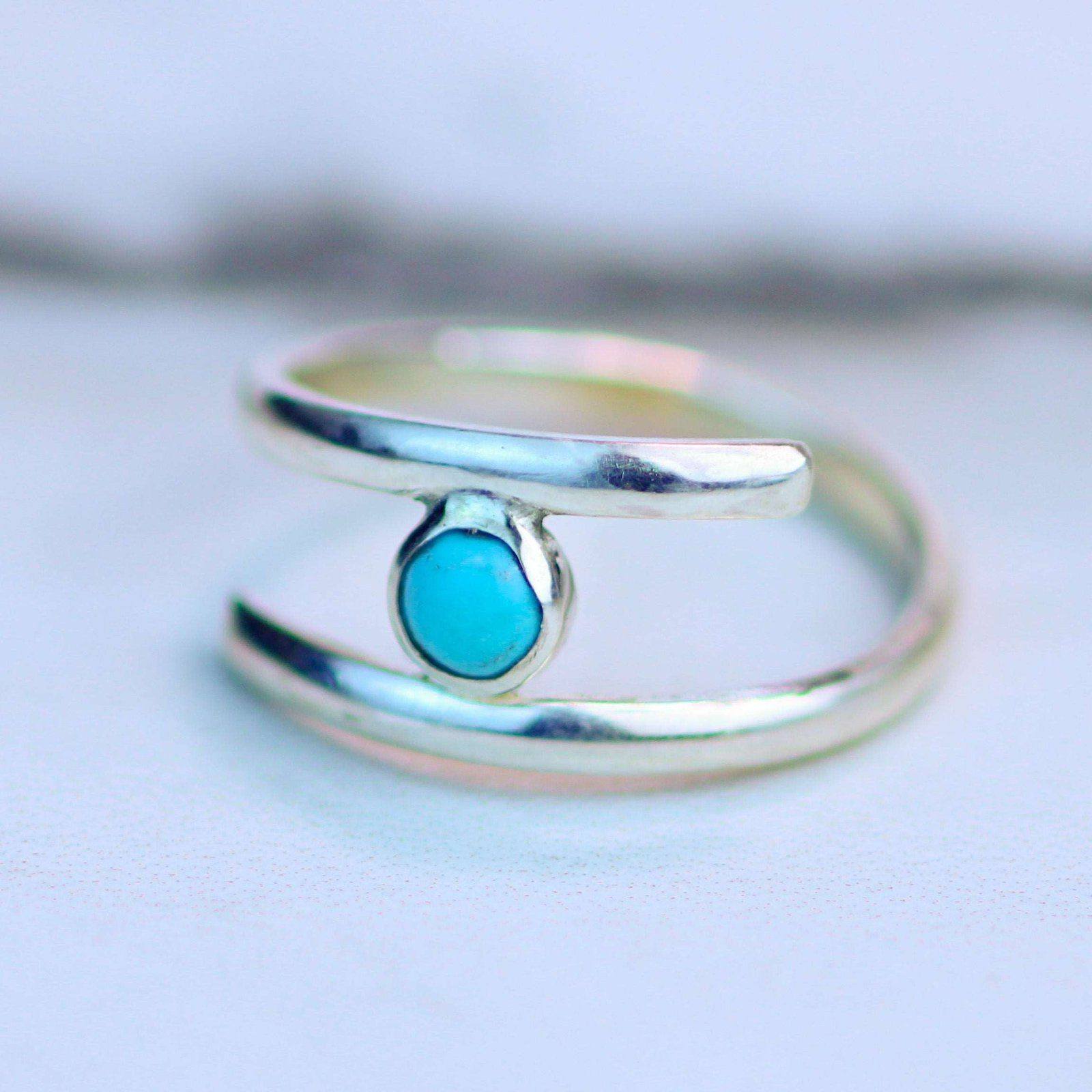 Turquoise adjustable ring December birthstone