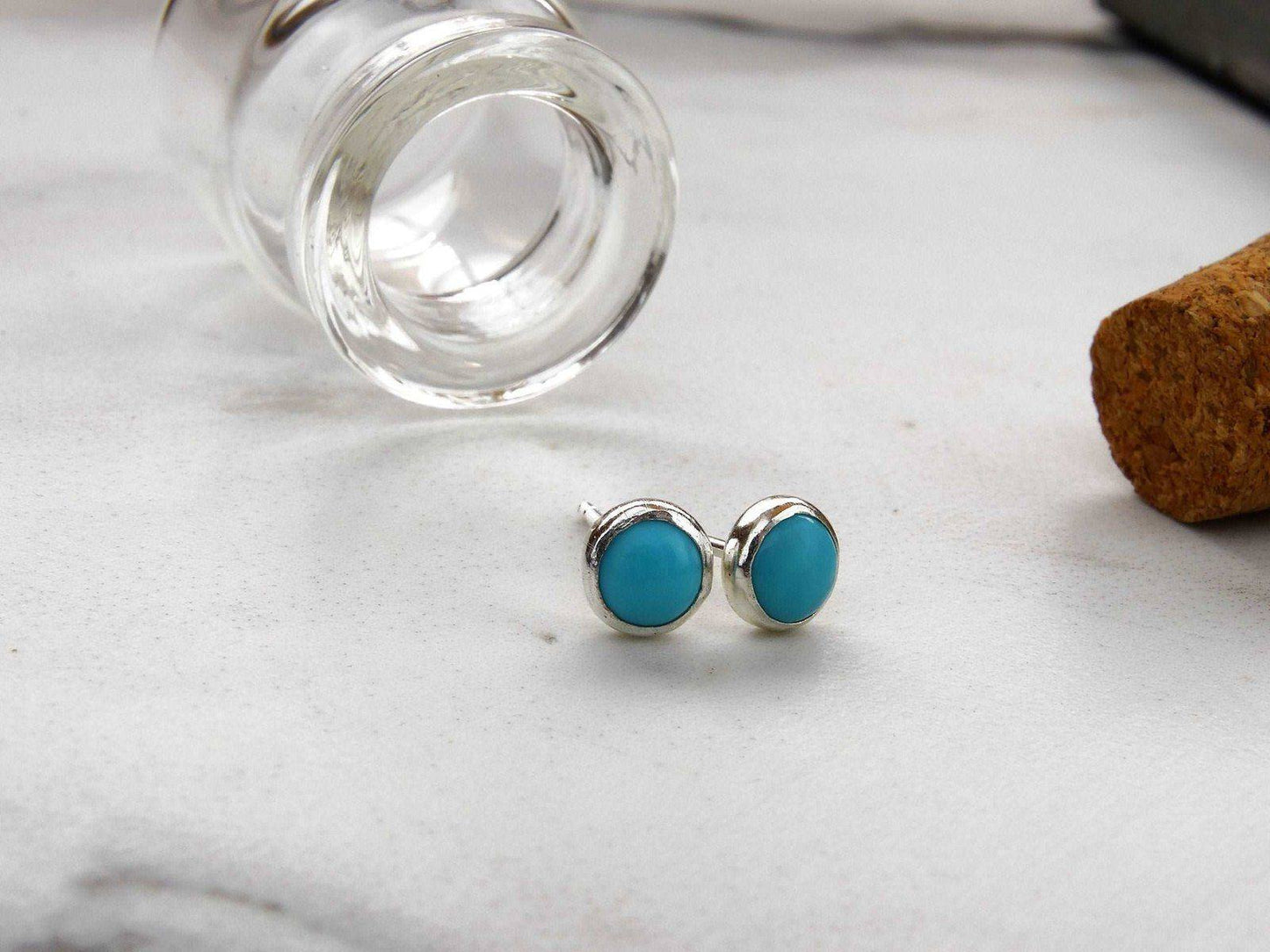 Turquoise stud earrings - December birthstone | Earrings | Louella Jewellery