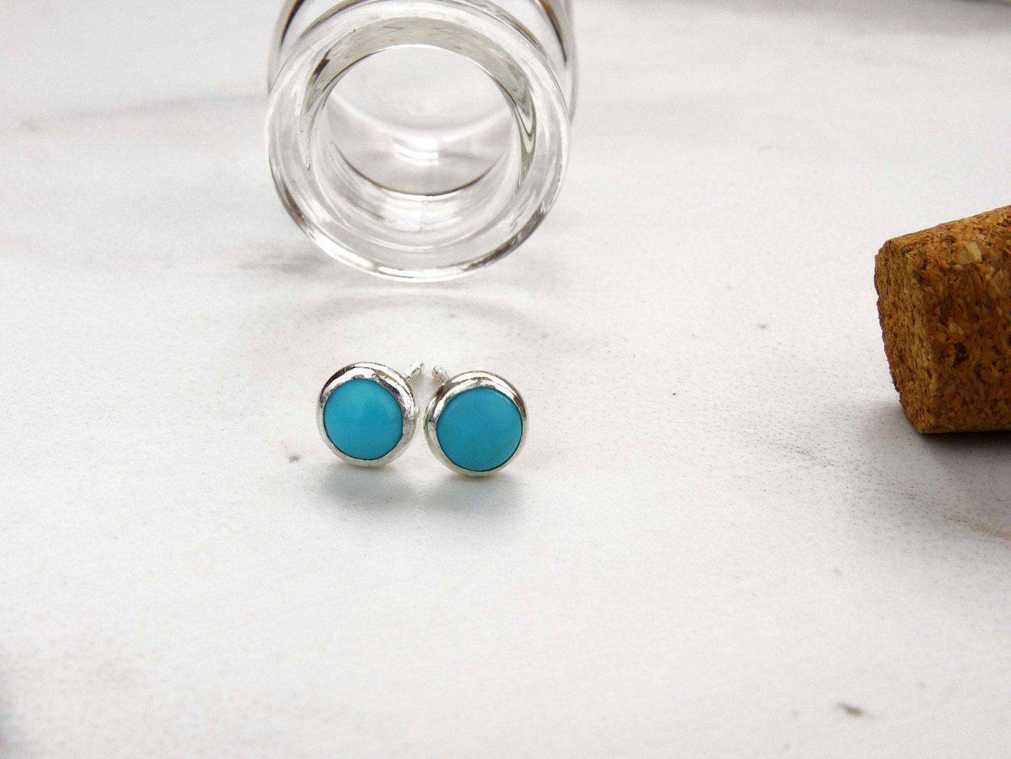 Turquoise stud earrings - December birthstone | Earrings | Louella Jewellery