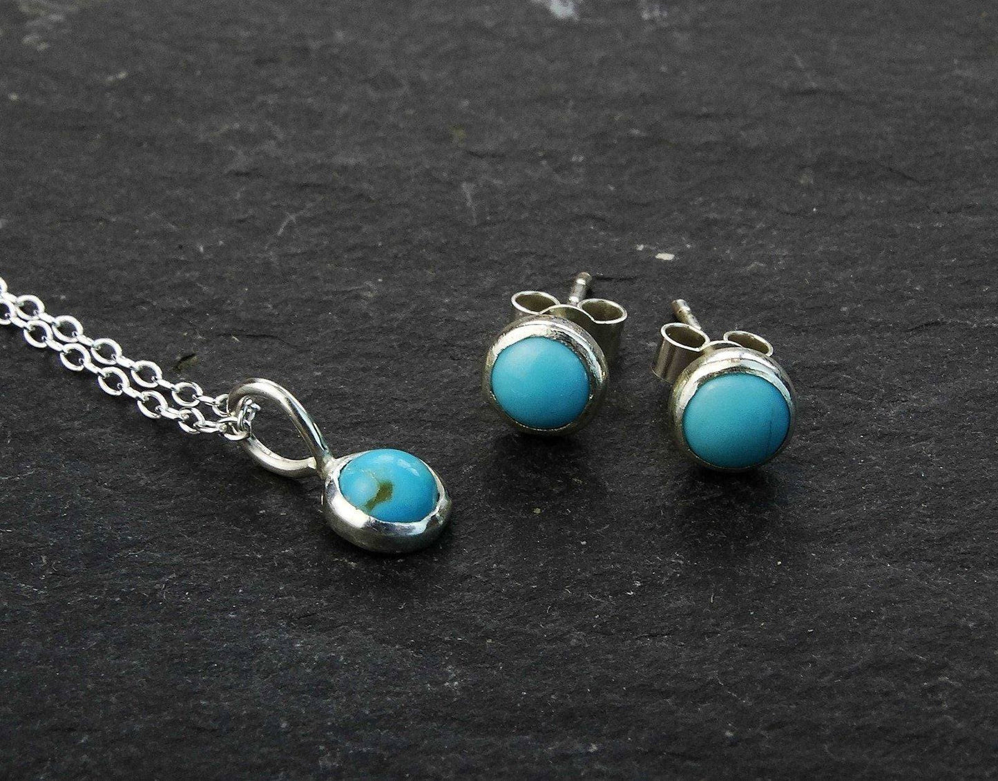 Turquoise stud earrings - December birthstone | Earrings | Louella Jewellery