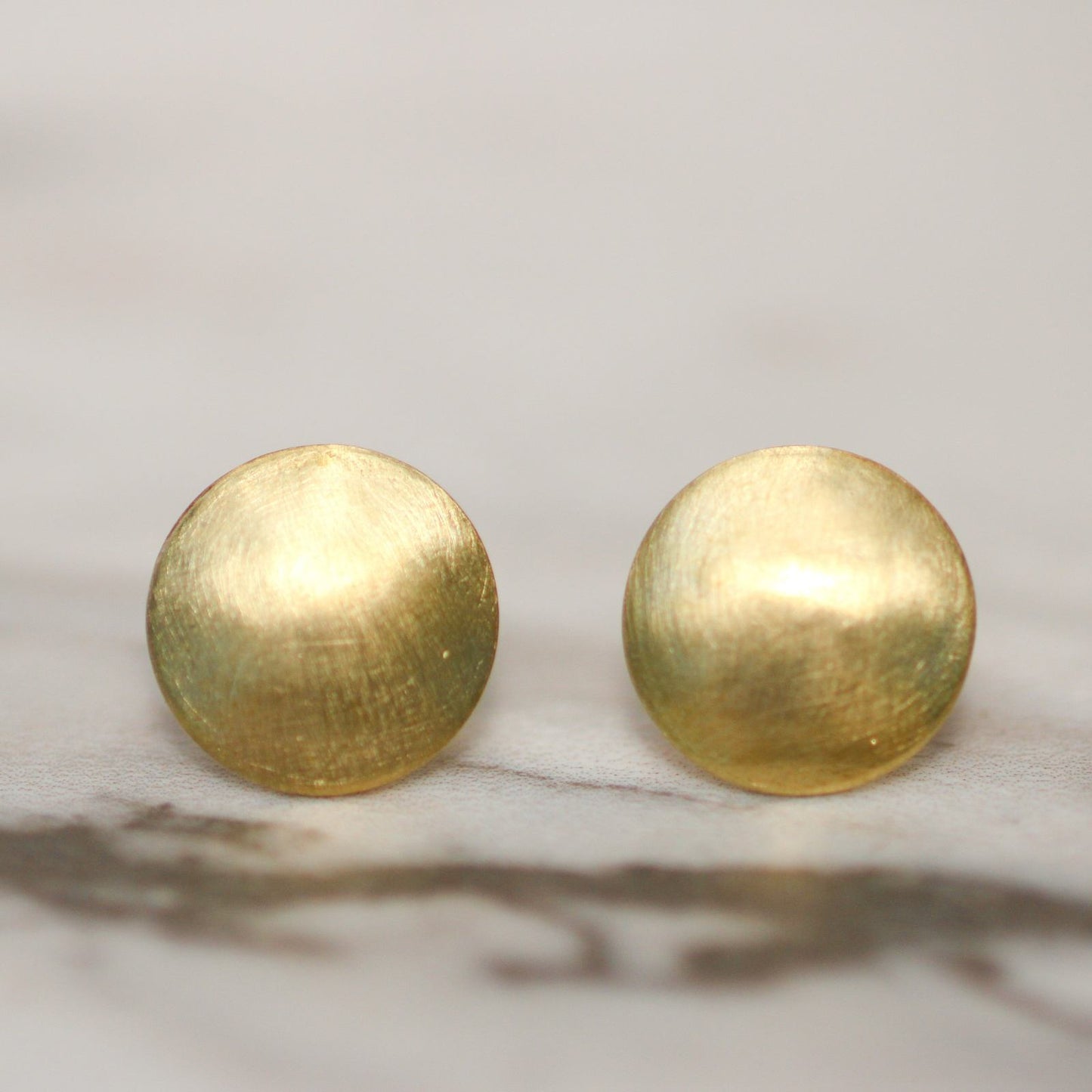 Brushed brass stud earrings louella-jewellery