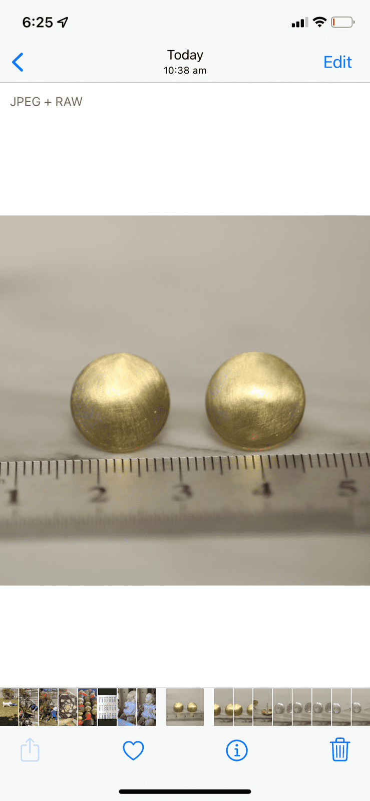 Brushed brass stud earrings louella-jewellery