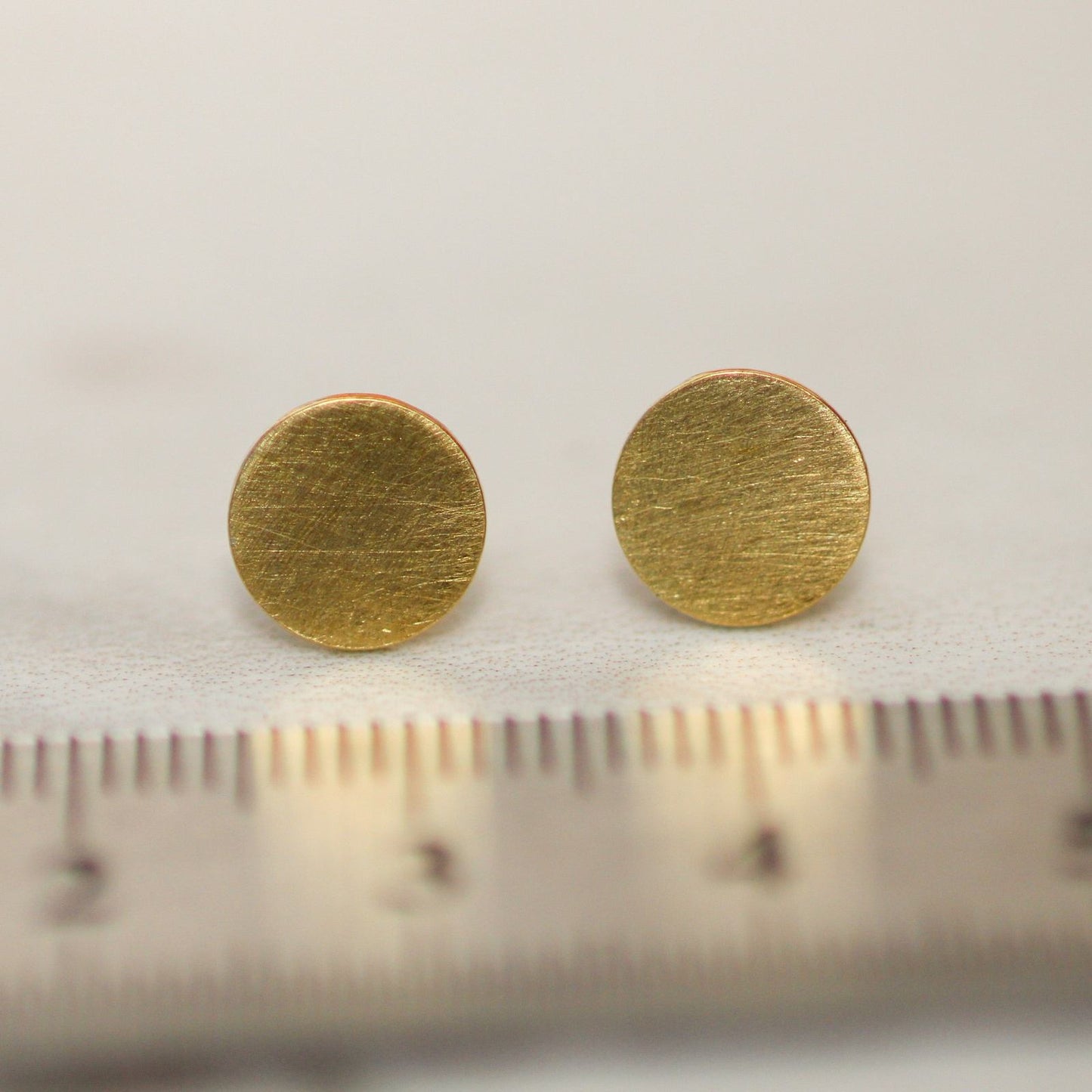 Small brushed brass studs louella-jewellery