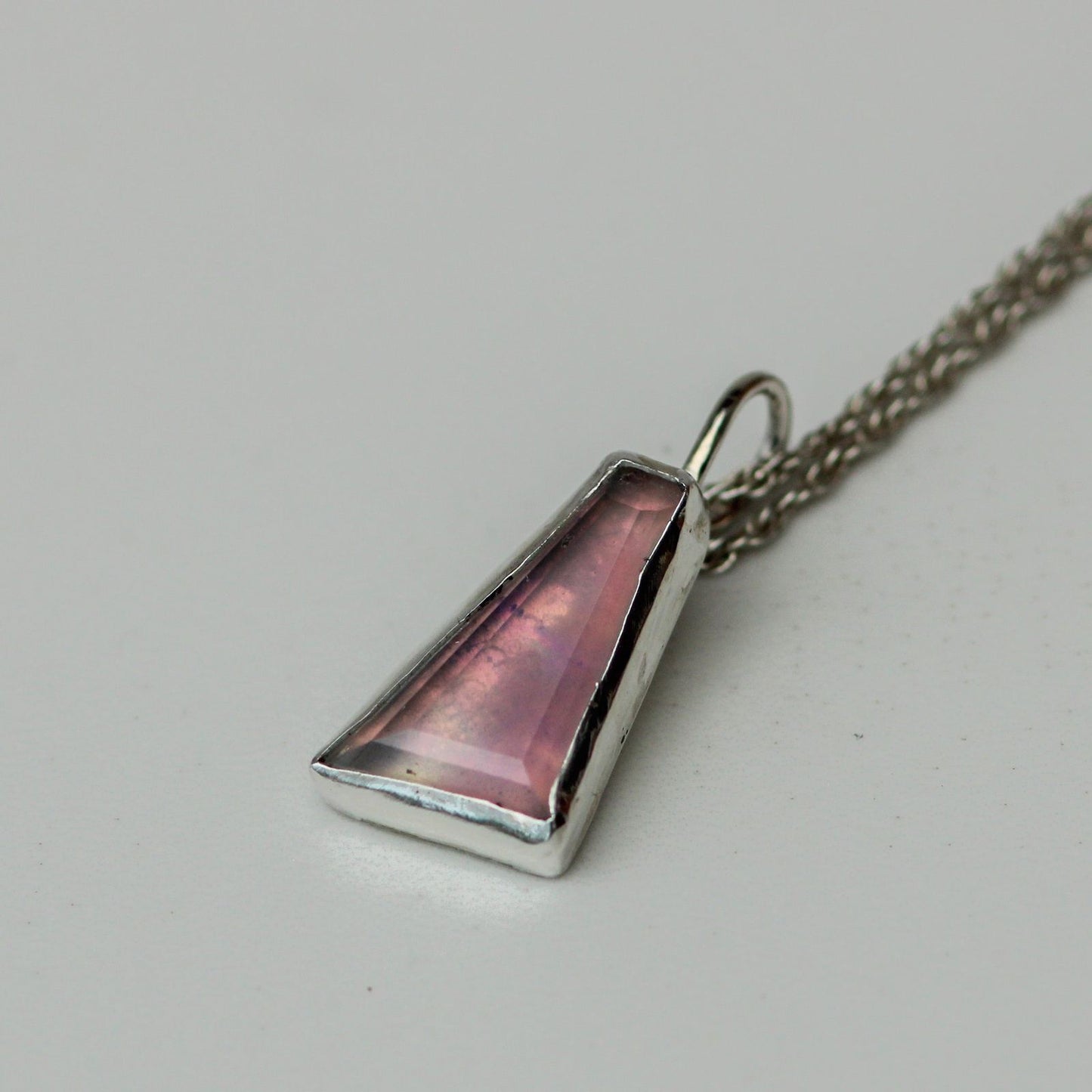 Pink, green and purple flash opal necklace louella-jewellery