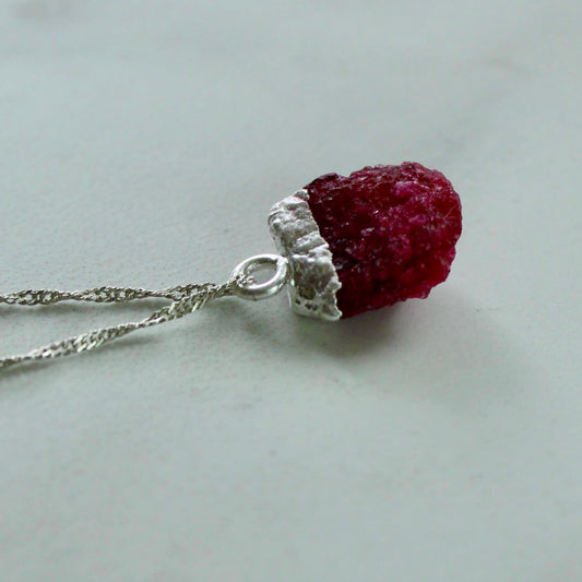 Raw ruby pendant Louella Jewellery
