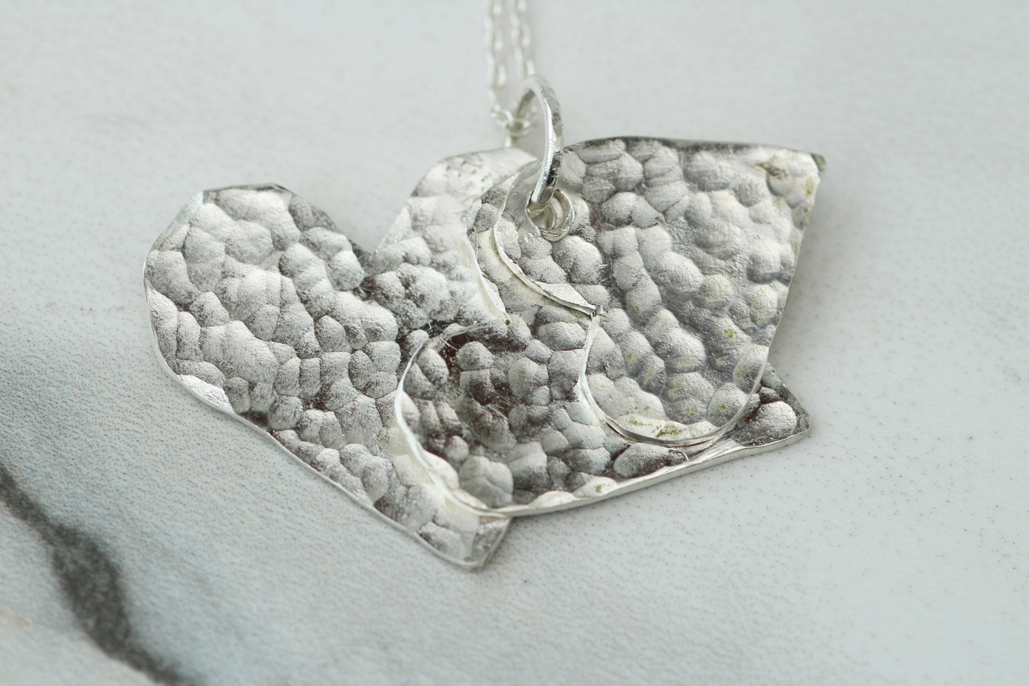 Personalised Family Necklace – Eco Silver Linked Hearts Louella Jewellery