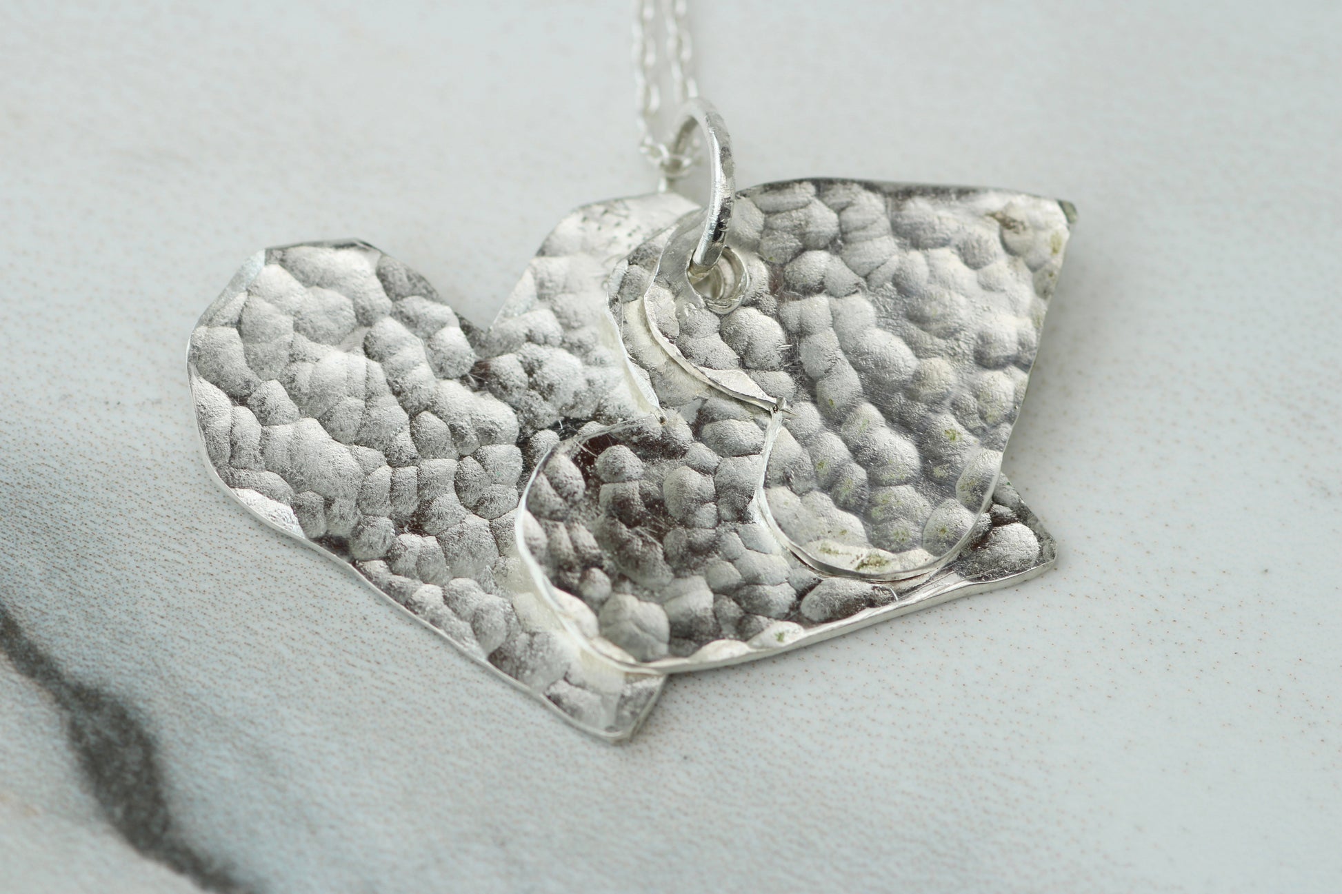 Personalised Family Necklace – Eco Silver Linked Hearts Louella Jewellery