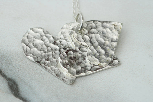 Personalised Family Necklace – Eco Silver Linked Hearts Louella Jewellery