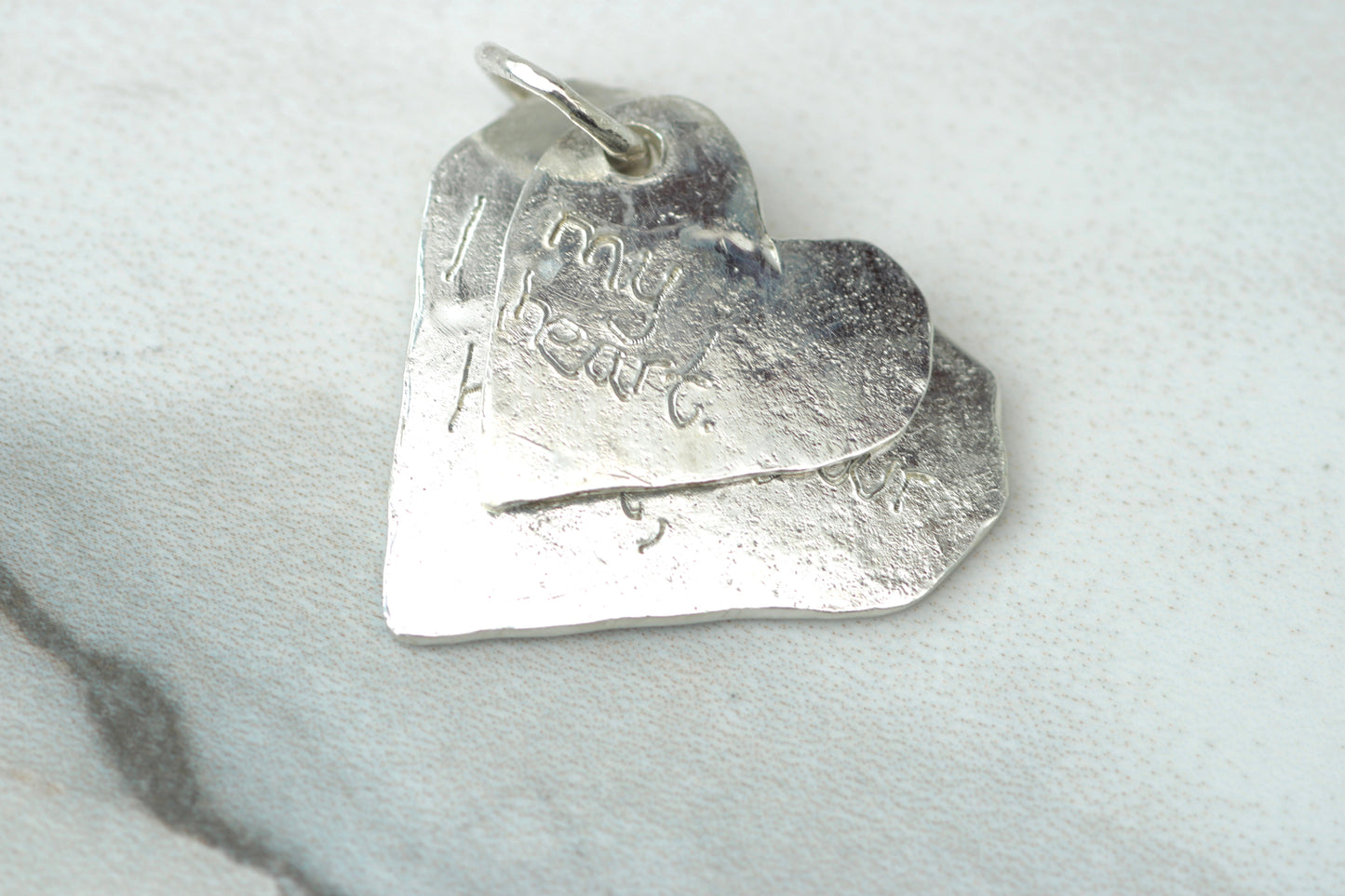 Personalised Family Necklace – Eco Silver Linked Hearts Louella Jewellery