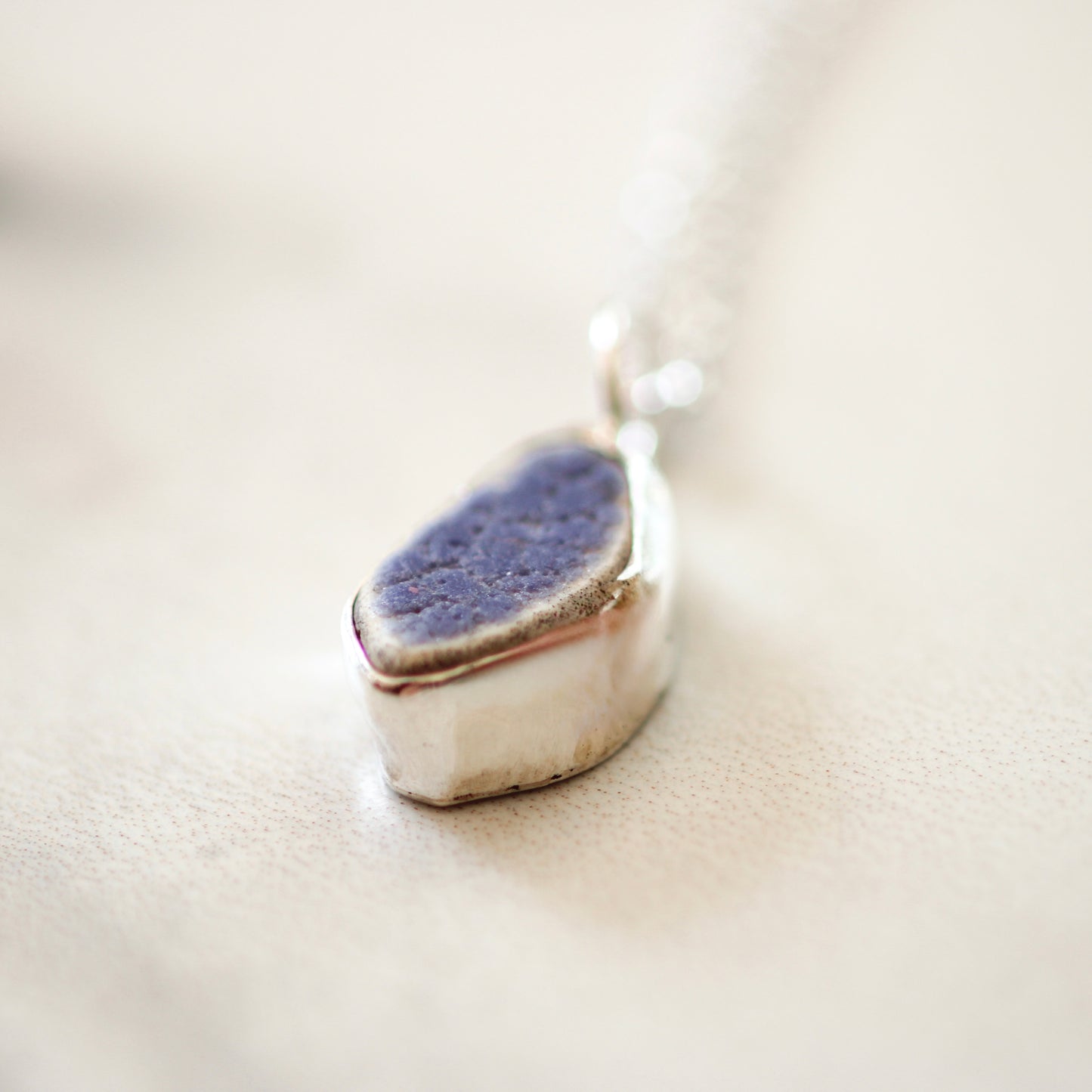 Denim Blue Sea Pottery Pendant from Plymouth