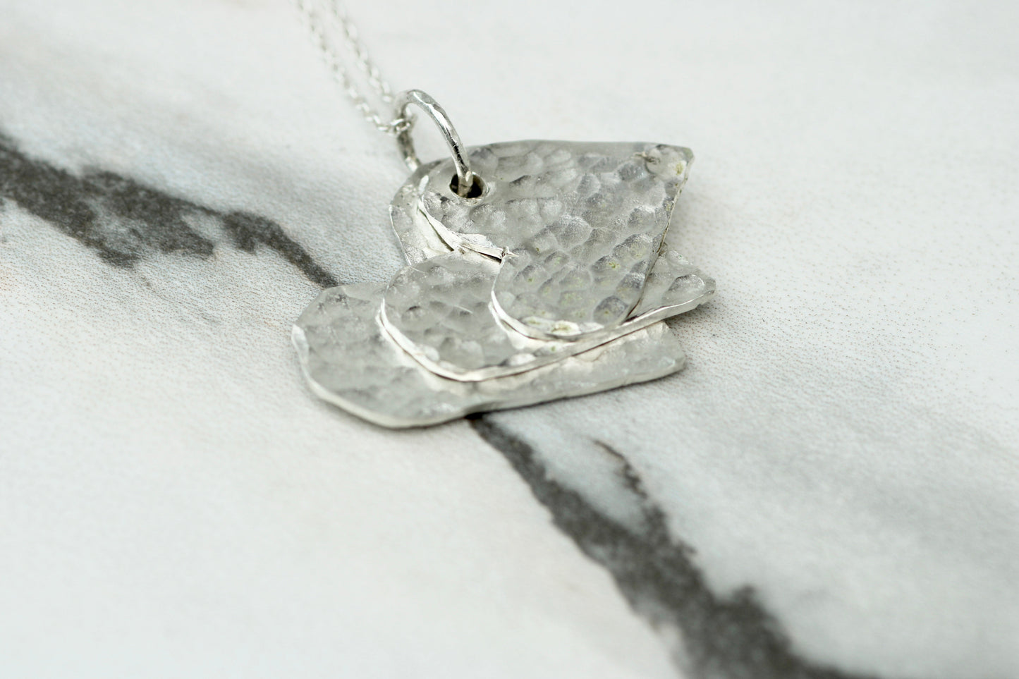 Personalised Family Necklace – Eco Silver Linked Hearts Louella Jewellery