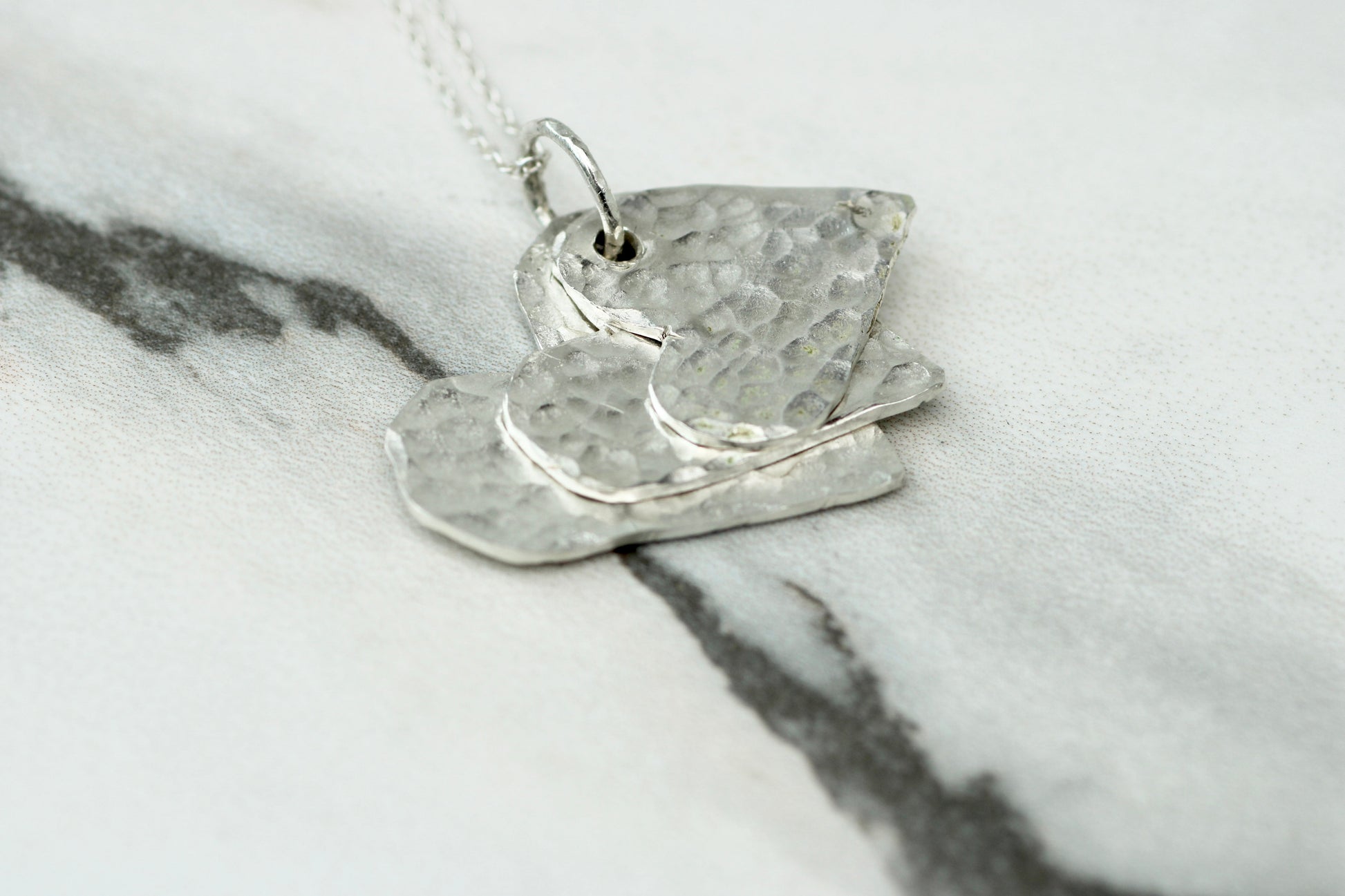 Personalised Family Necklace – Eco Silver Linked Hearts Louella Jewellery