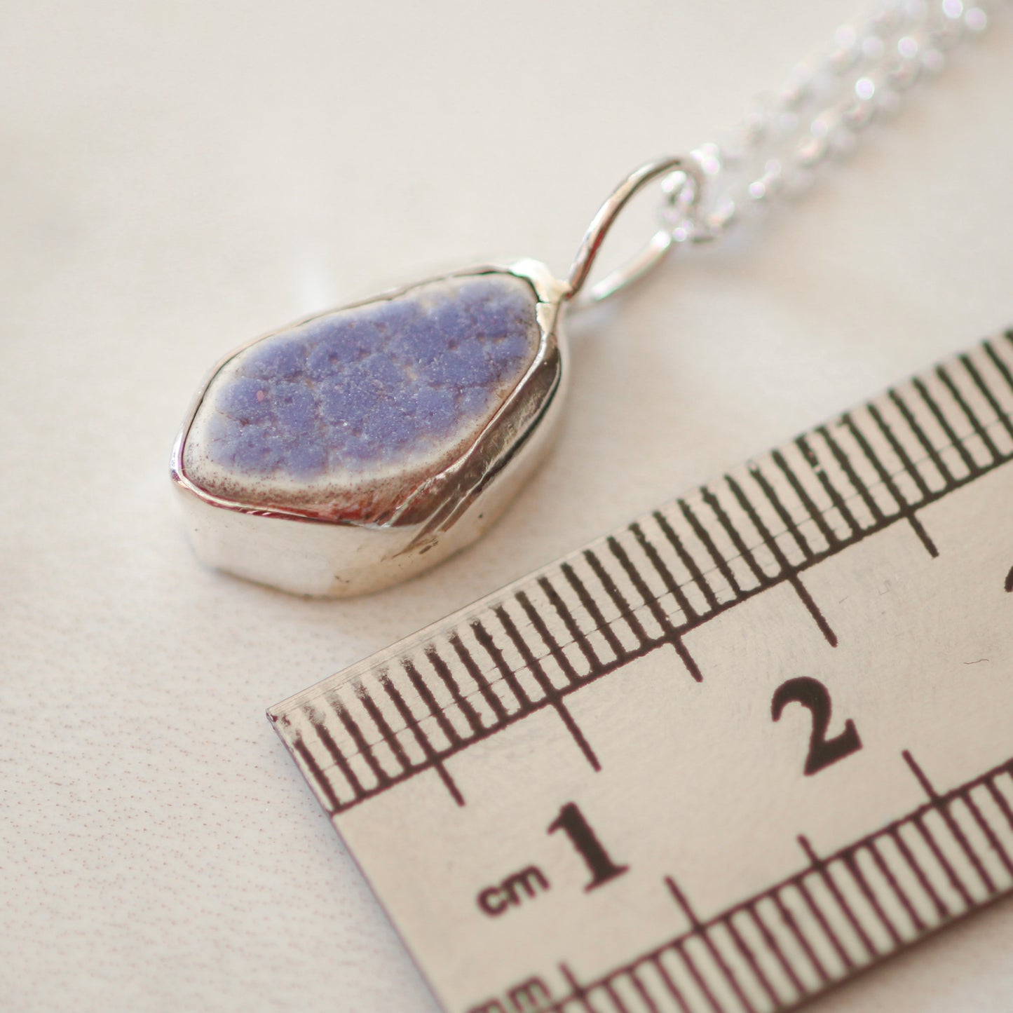 Denim Blue Sea Pottery Pendant from Plymouth