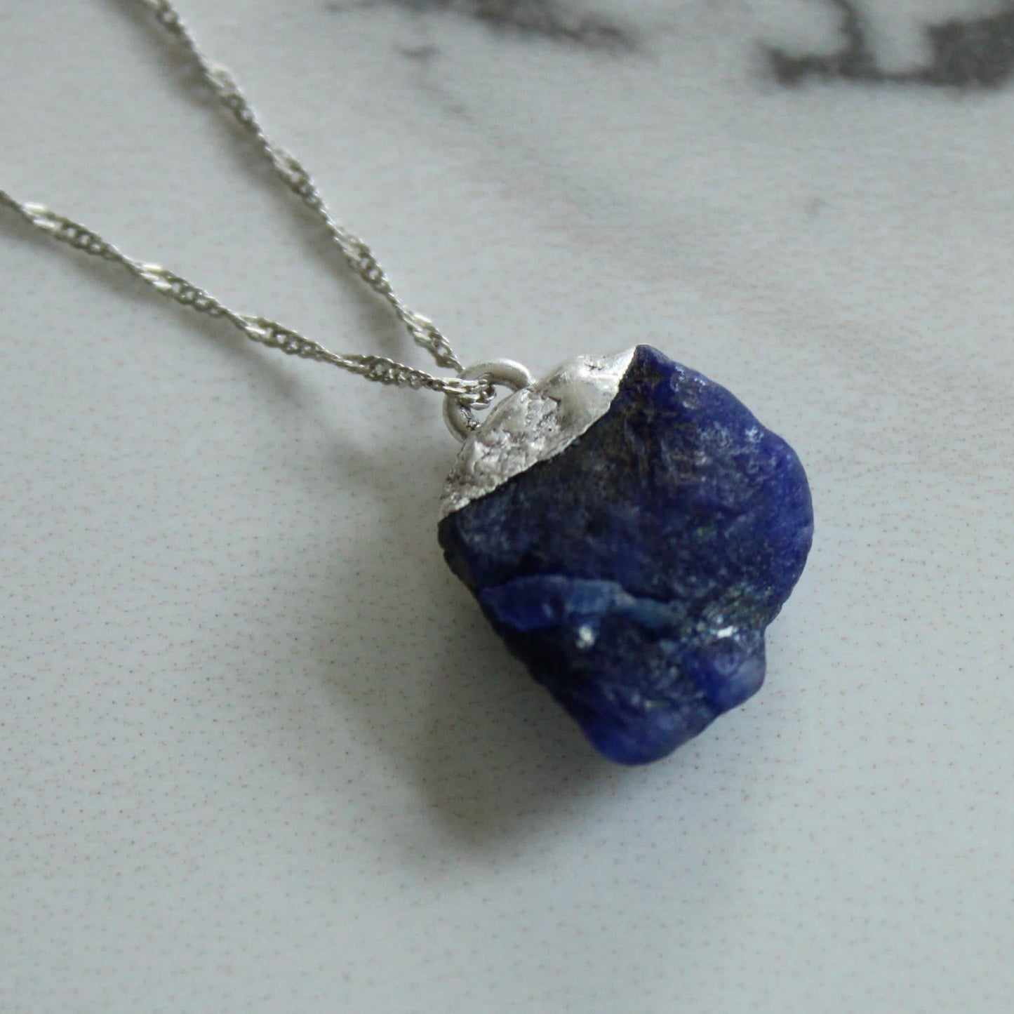 Raw Sapphire Pendant Louella Jewellery