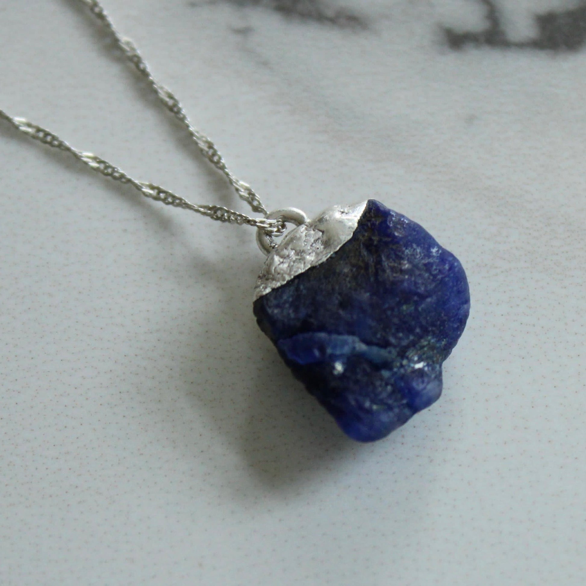 Raw Sapphire Pendant Louella Jewellery