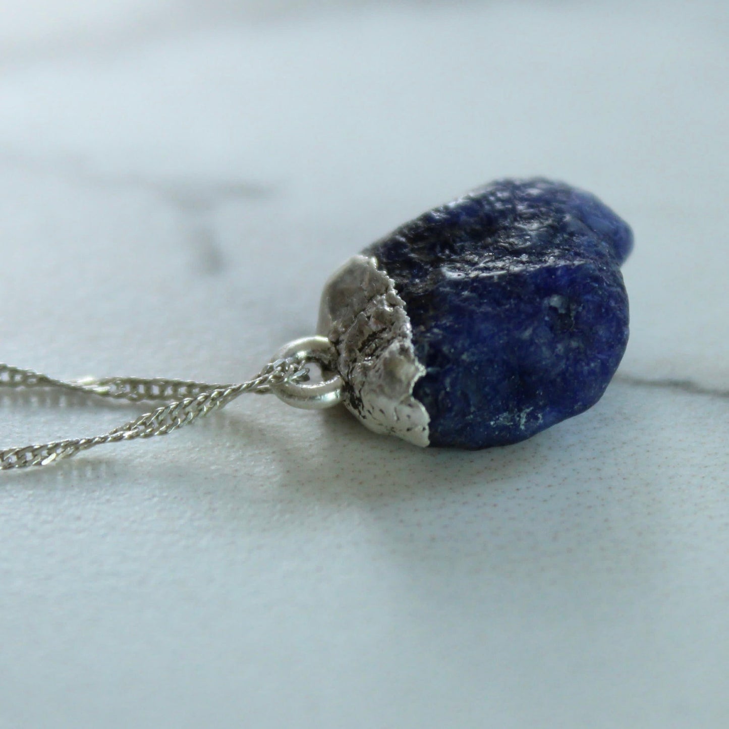 Raw Sapphire Pendant Louella Jewellery