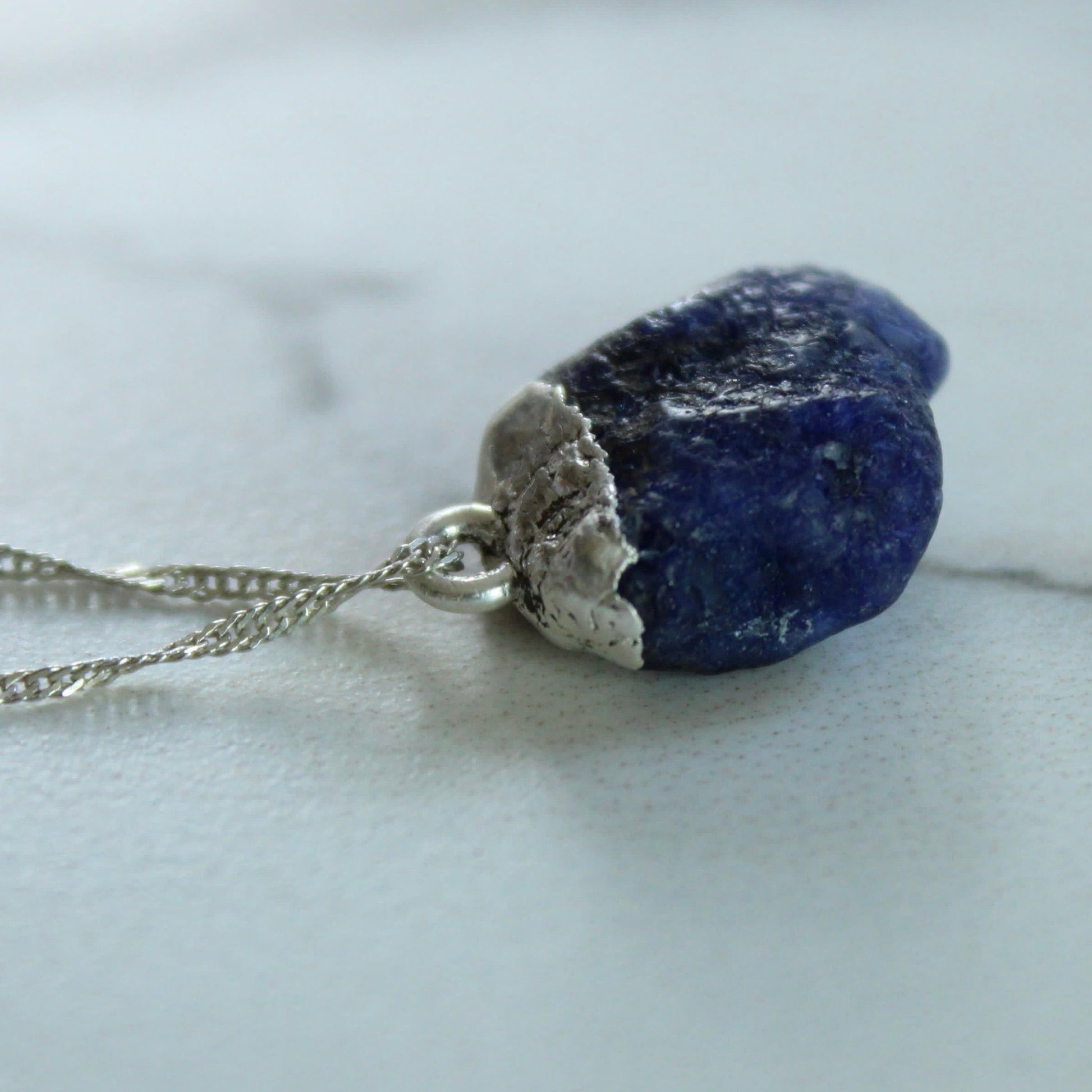 Raw Sapphire Pendant Louella Jewellery
