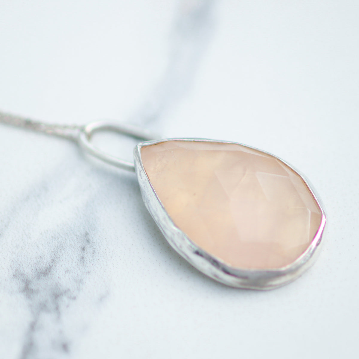 Rose Cut Rose Quartz Pendant