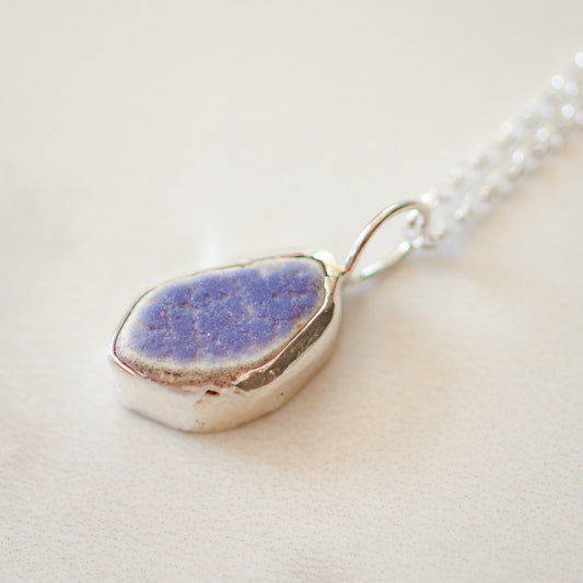 Denim Blue Sea Pottery Pendant from Plymouth