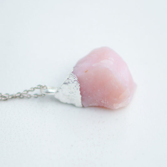 Raw Pink Opal Pendant