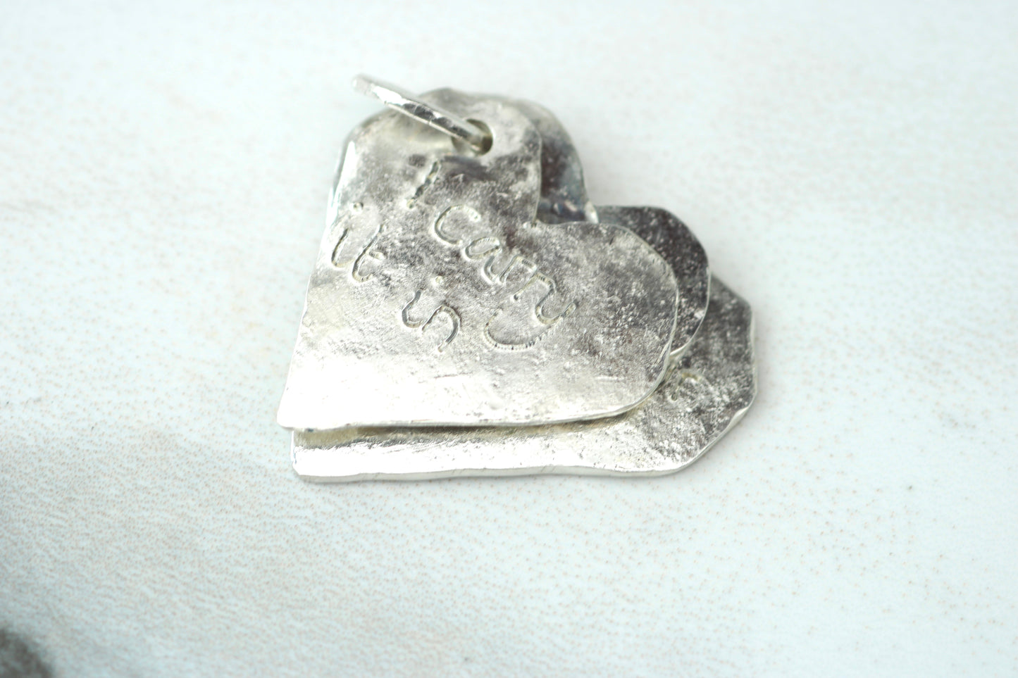 Personalised Family Necklace – Eco Silver Linked Hearts Louella Jewellery