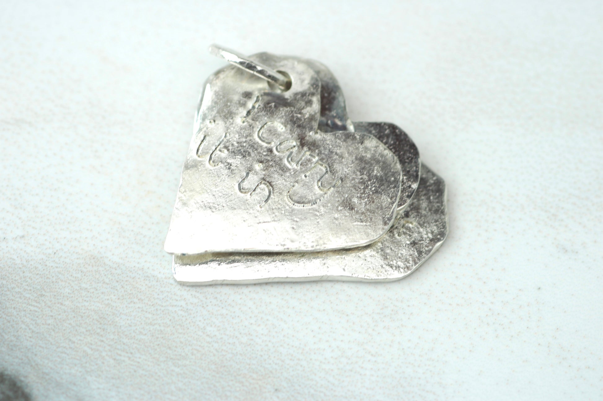 Personalised Family Necklace – Eco Silver Linked Hearts Louella Jewellery