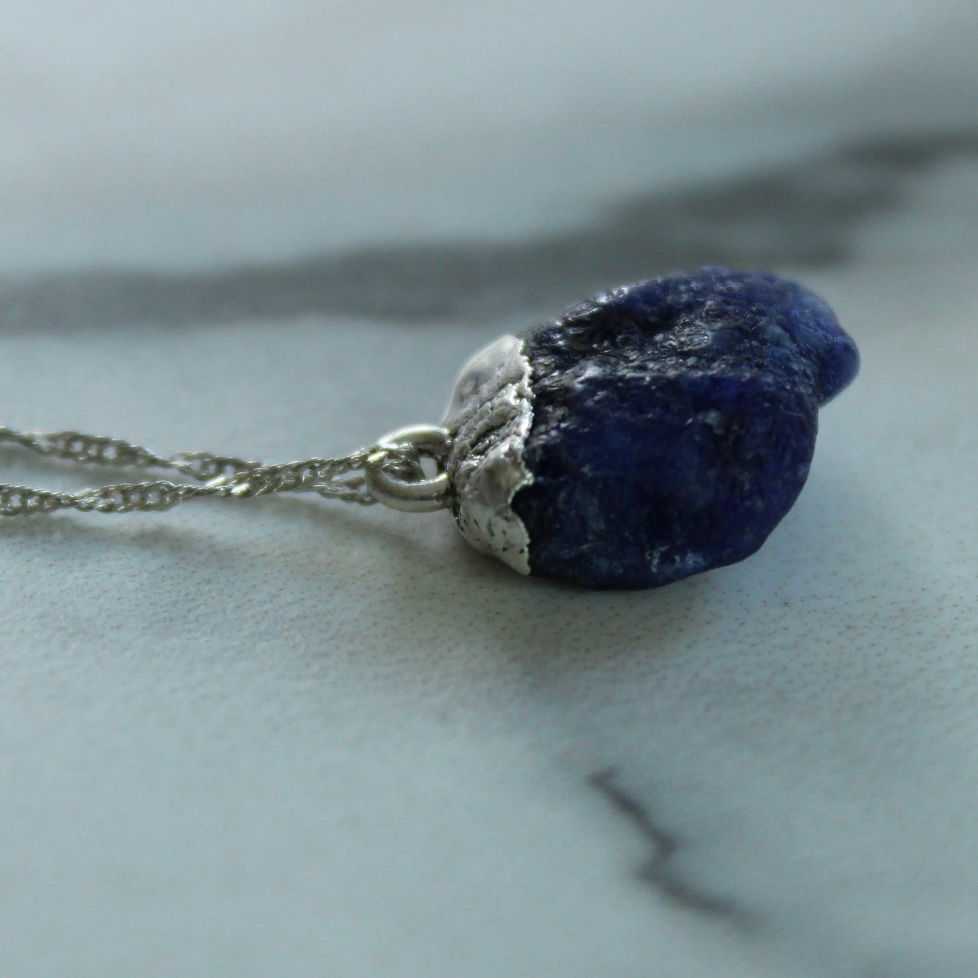 Raw Sapphire Pendant Louella Jewellery