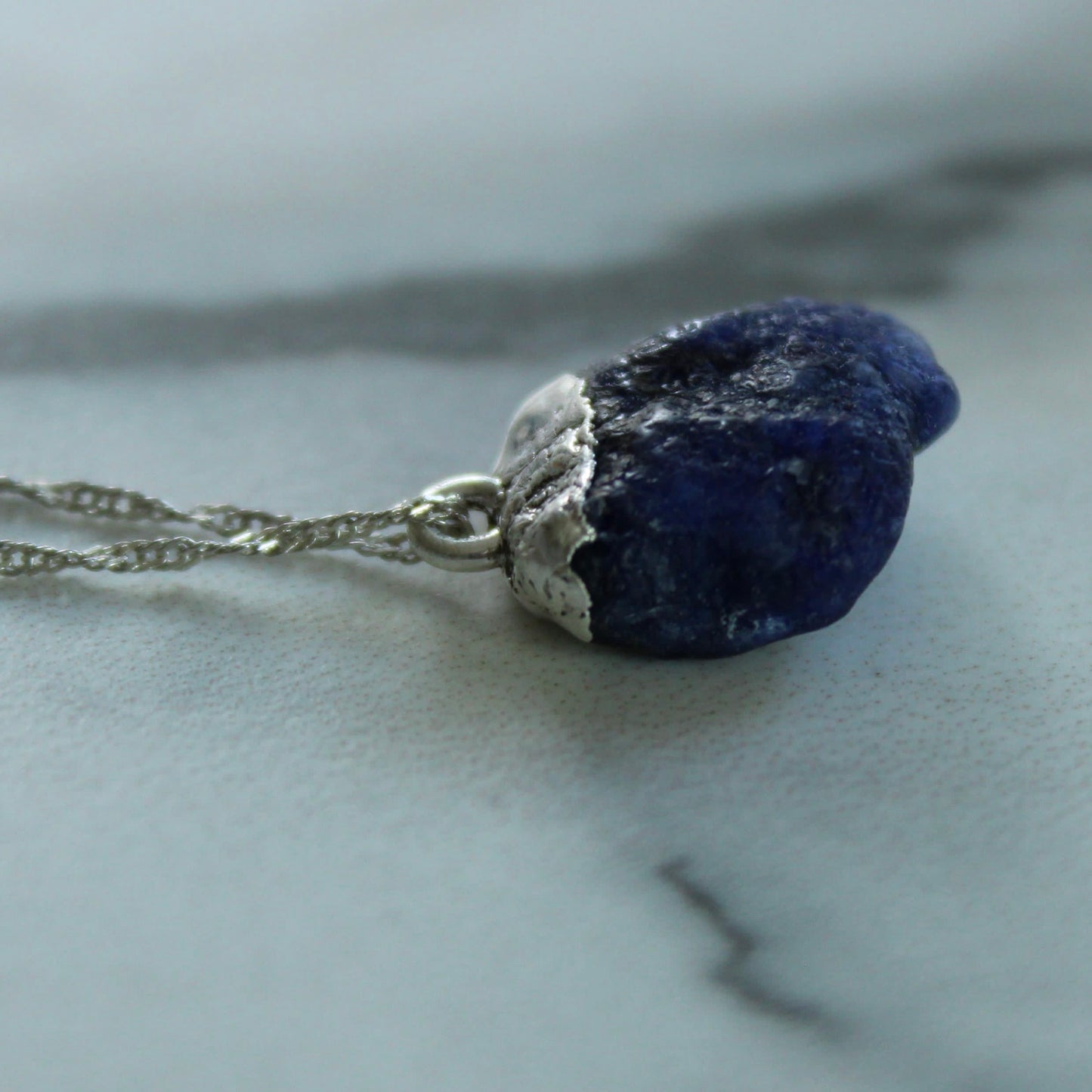 Raw Sapphire Pendant