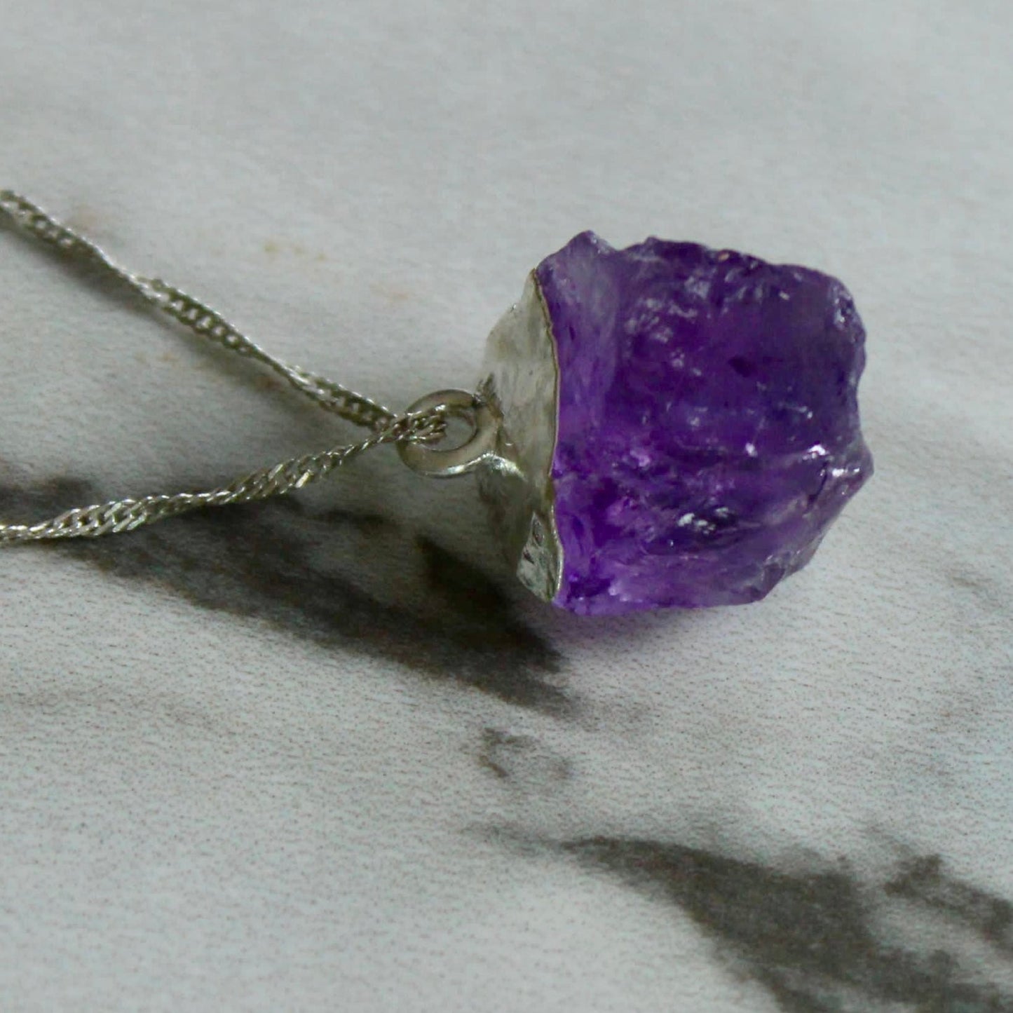 Raw Amethyst Pendant Louella Jewellery